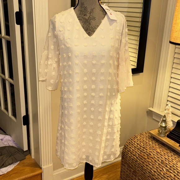 Short Sleeve V Neck
Ruffle Cute Sun Dress Chiffon Flowy Shift Mini Dress new - Picture 2 of 7